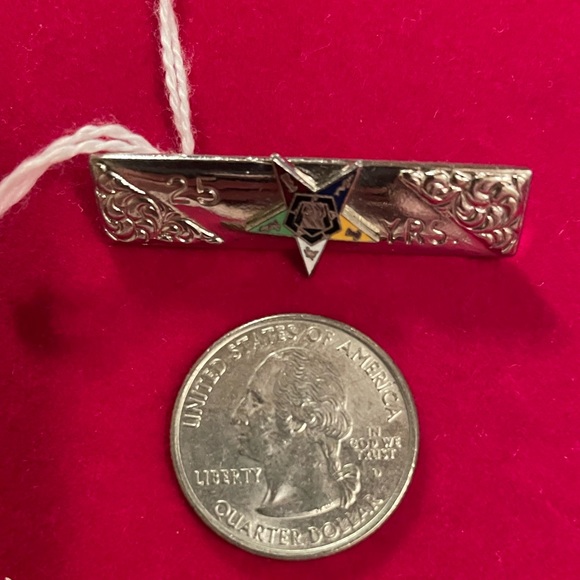 VINTAGE Order of the Eastern Star 25 Year Pin Tie Pin 🌟 RARE - Picture 3 of 5